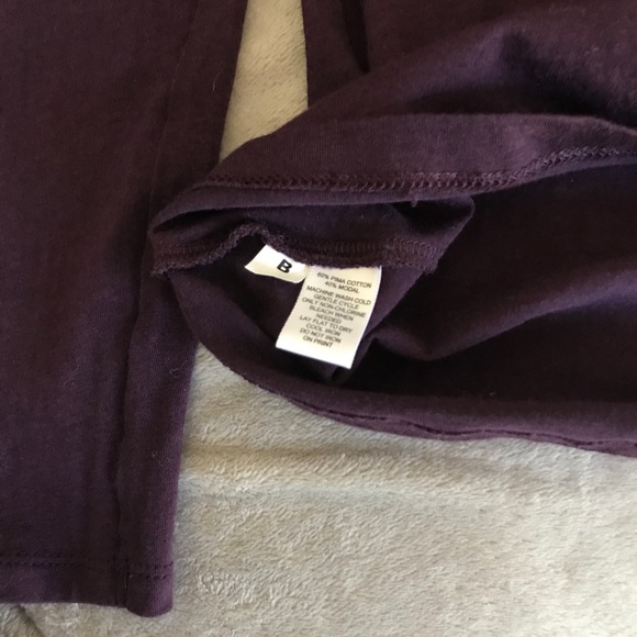LOFT Scoop Long Tee Pima‎ Cotton/Modal Aubergine Purple - Picture 3 of 9